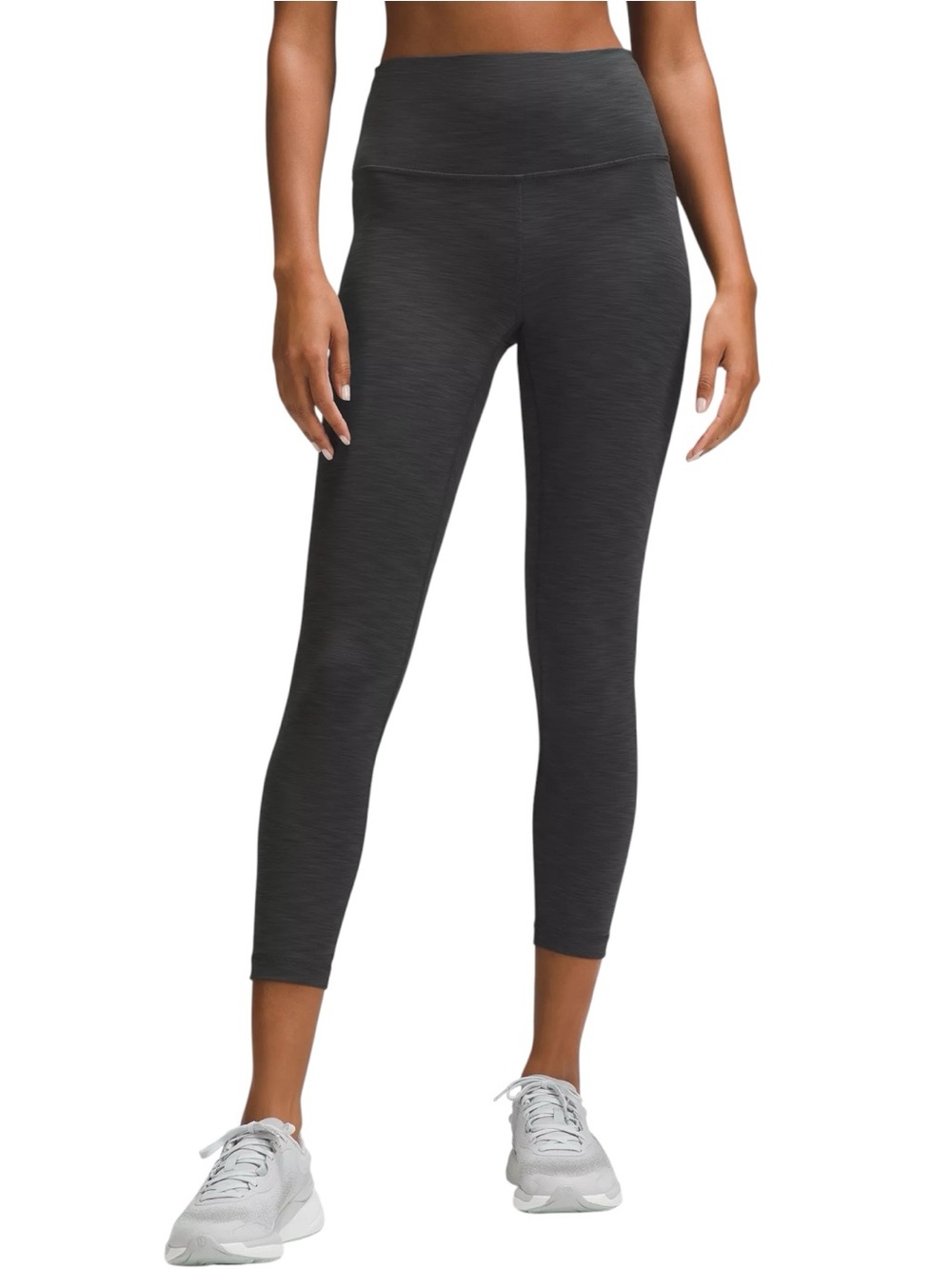 Lululemon Wunder Train HR Crop Legging Heathered Graphite Gray Sz 8 - Picture 2 of 11